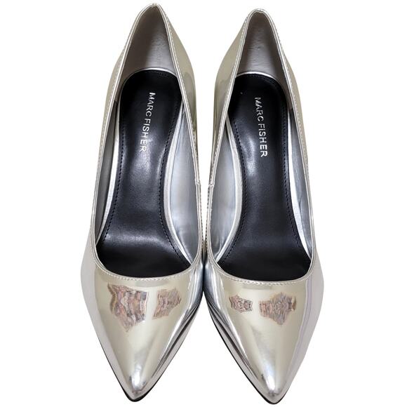 Marc Fisher Women Viviene Pointed Toe Pump Heels Size US 8M Silver Metallic - Picture 4 of 6